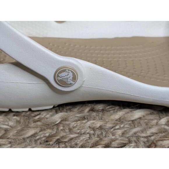 Crocs Cleo II White Sandals Slides Comfort Shoes Womens 9 Beach Travel Vacation - Picture 5 of 10